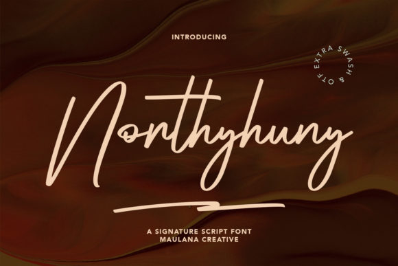 Northyhuny: A Modern Script Font for Editorial Design